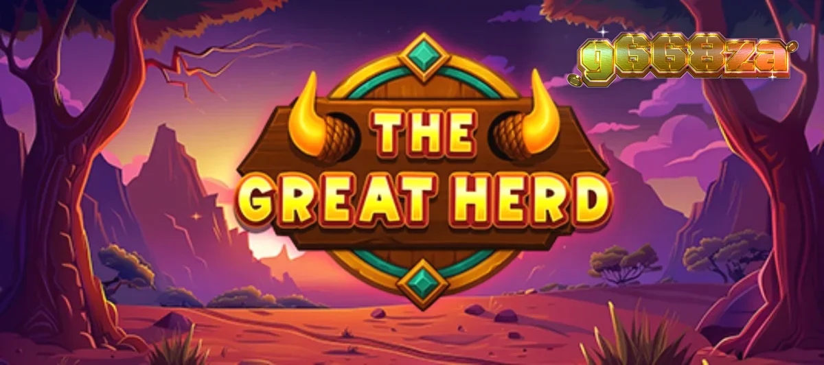 Pemandangan sabana Afrika dalam slot The Great Herd