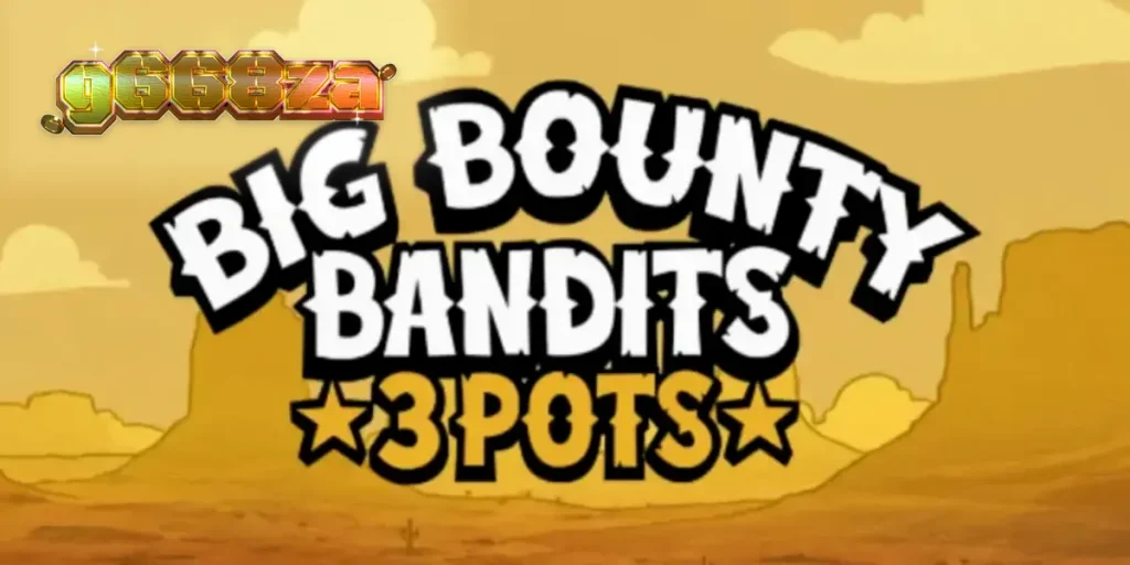 Tampilan visual slot Big Bounty Bandits: 3 Pots dengan gaya animasi rubber-hose.